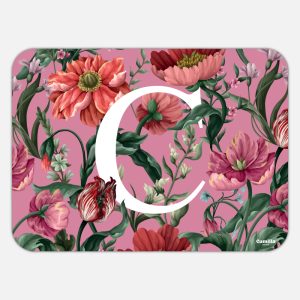 Tovaglietta in materiale plastico riciclabile con fantasia anemoni e lettera C
