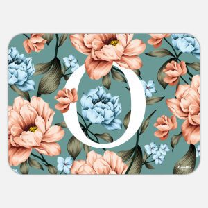 Tovaglietta in materiale plastico riciclabile con fantasia peonie e lettera O