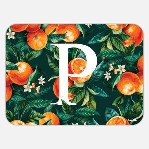 Tovaglietta in materiale plastico riciclabile con fantasia arance e lettera P