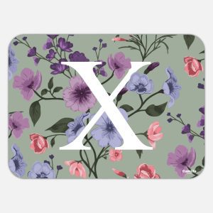 Tovaglietta in materiale plastico riciclabile con fantasia primule e lettera X