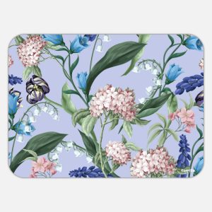 Tovaglietta in materiale plastico riciclabile con fantasia ortensie e lavanda