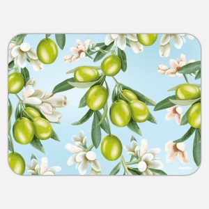 Tovaglietta in materiale plastico riciclabile con fantasia olive