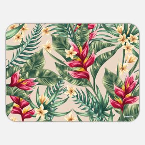 Tovaglietta in materiale plastico riciclabile con fantasia fiori tropicali