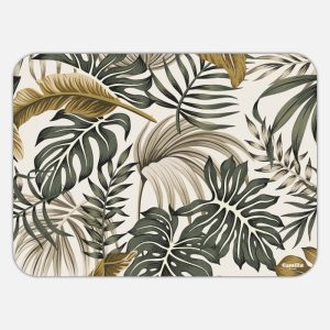 Tovaglietta in materiale plastico riciclabile con fantasia monstera