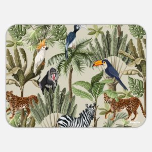 Tovaglietta in materiale plastico riciclabile con fantasia animali della giungla
