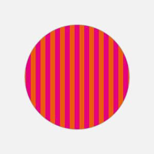TOVAGLIETTA TONDA RIGHE ARANCIONE E MAGENTA