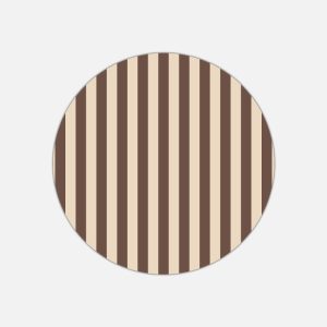 TOVAGLIETTA TONDA RIGHE BEIGE E MARRONE MOKA