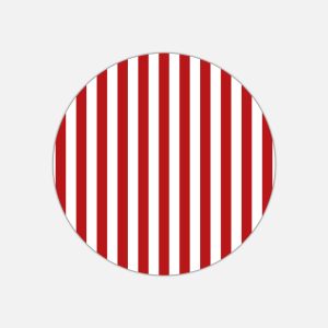 TOVAGLIETTA TONDA RIGHE BIANCO E ROSSO CILIEGIA