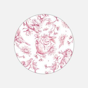 Tovaglietta in materiale plastico riciclabile con fantasia conigli rosa lampone