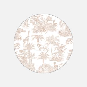 Tovaglietta in materiale plastico riciclabile con fantasia giungla beige champagne