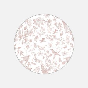 Tovaglietta in materiale plastico riciclabile con fantasia uccellini rosa antico