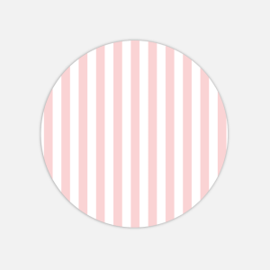 TOVAGLIETTA TONDA RIGHE BIANCO E ROSA POLVERE