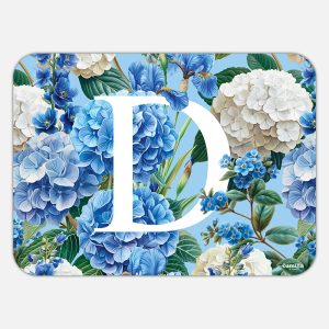 Tovaglietta in materiale plastico riciclabile con fantasia floreale e lettera D