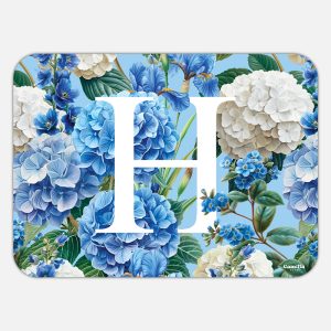 Tovaglietta in materiale plastico riciclabile con fantasia floreale e lettera H