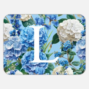Tovaglietta in materiale plastico riciclabile con fantasia floreale e lettera L