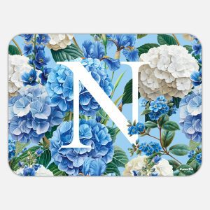 Tovaglietta in materiale plastico riciclabile con fantasia floreale e lettera N