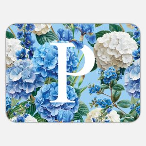 Tovaglietta in materiale plastico riciclabile con fantasia floreale e lettera P