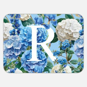 Tovaglietta in materiale plastico riciclabile con fantasia floreale e lettera R