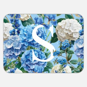Tovaglietta in materiale plastico riciclabile con fantasia floreale e lettera S