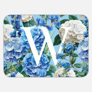 Tovaglietta in materiale plastico riciclabile con fantasia floreale e lettera W