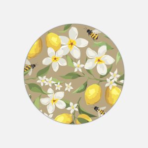 Tovaglietta in materiale plastico riciclabile con fantasia api e limoni