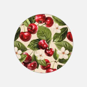 Tovaglietta in materiale plastico riciclabile con fantasia ciliegie