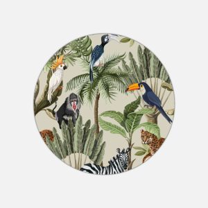 Tovaglietta in materiale plastico riciclabile con fantasia animali della giungla