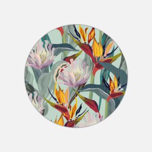 Tovaglietta in materiale plastico riciclabile con fantasia strelitzia uccello del paradiso