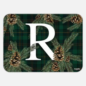 TOVAGLIETTA RETTANGOLARE TARTAN LETTERE - R