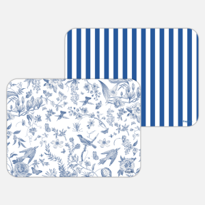 PACK COORDINATO RIGHE BLU + SECRET MESSAGE UCCELLINI BLU