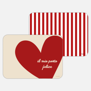 PACK COORDINATO RIGHE ROSSE + IL MIO POSTO FELICE
