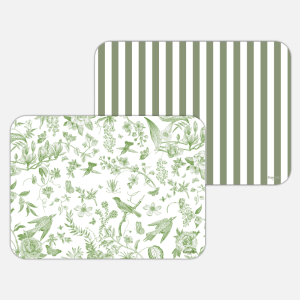 PACK COORDINATO RIGHE VERDI + SECRET MESSAGE UCCELLINI VERDI