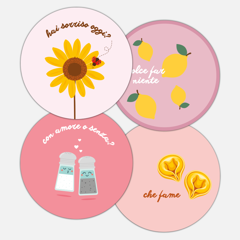 Pink Pack Coordinato <br> che fame + hai sorriso oggi + con amore o senza + dolce far niente
