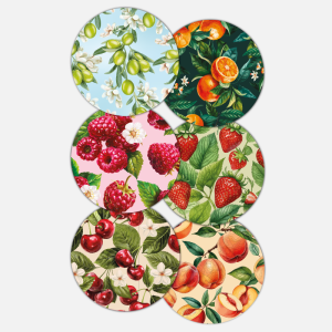 FRUIT PACK COORDINATO FRAGOLE + CILIEGIE+ LAMPONI + OLIVE + ARANCE + PESCHE