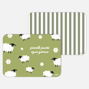 PACK COORDINATO RIGHE BIANCO E VERDE SALVIA + PICCOLI PASSI