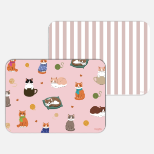 PACK COORDINATO RIGHE BIANCO E ROSA POLVERE + CAT