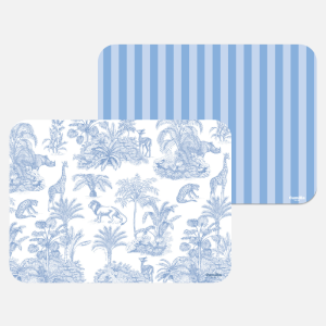 PACK COORDINATO RIGHE AZZURRO POLVERE E CARTA DA ZUCCHERO + GIUNGLA BLU DENIM