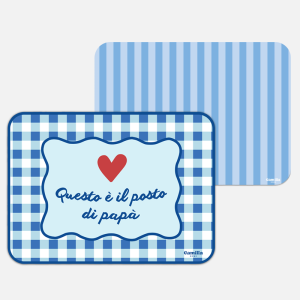 PACK COORDINATO RIGHE AZZURRO POLVERE E CARTA DA ZUCCHERO + POSTO DI PAPÀ